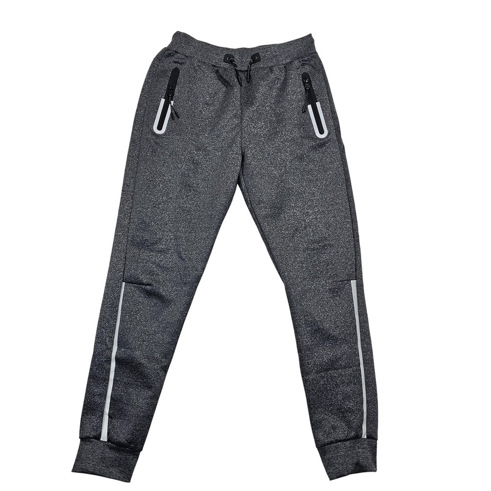 Brooklyn Roots Jogger Pants Youth 18 Gray XS Performance Zip Pockets Reflective